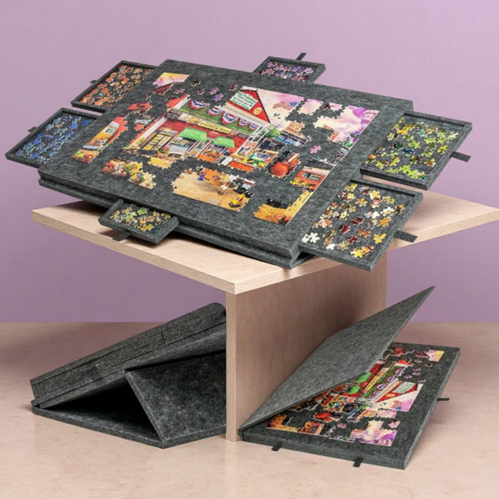 Puzzle Board 6-en-1 inclinable avec support couvercle, organiseur de ...