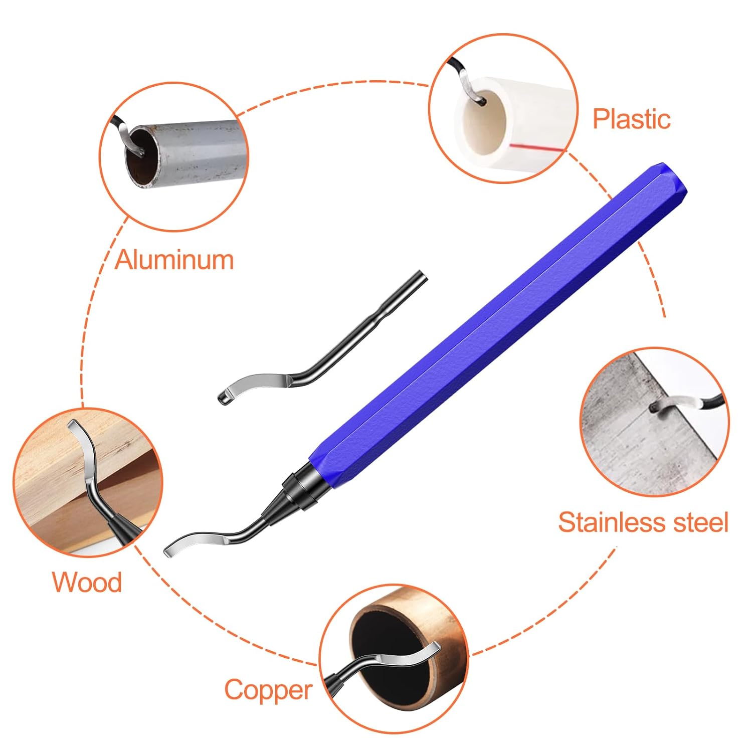 Outil d'Ébavurage Manuel, Ebavureur avec 10 BS1010 Lames de Rechange, Stylo Ebavureur, 360° Rotatif Deburr Burr Remover pour d'Impression 3D, Plastiqu - 5