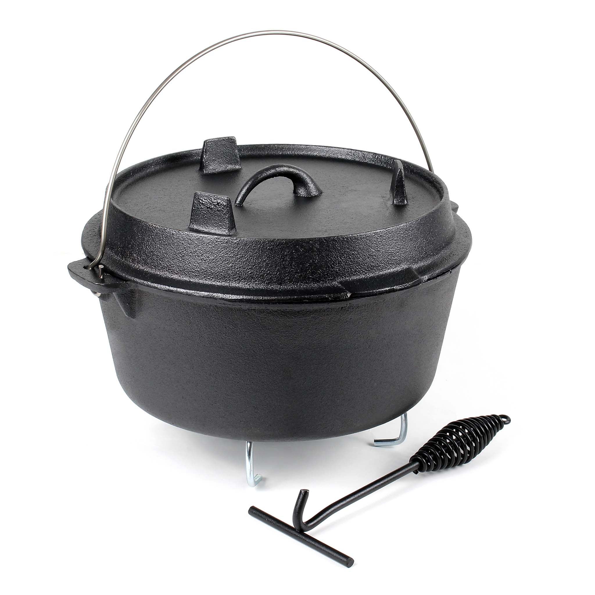 Dutch Oven Fonte émaillée 4,5L - Cocotte Ronde Pour Barbecue Ou Four
