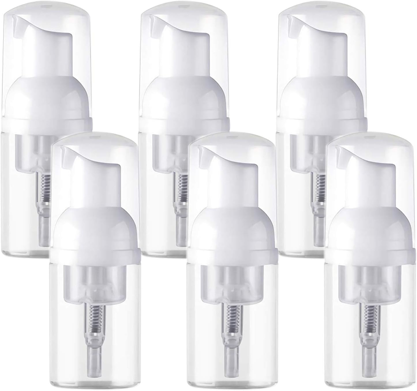 Zestaw 6 pustych butelek, w tym 3 butelki z przezroczystej pianki z tworzywa sztucznego bez BPA, nadające się do ponownego napełnienia - mini dozowni