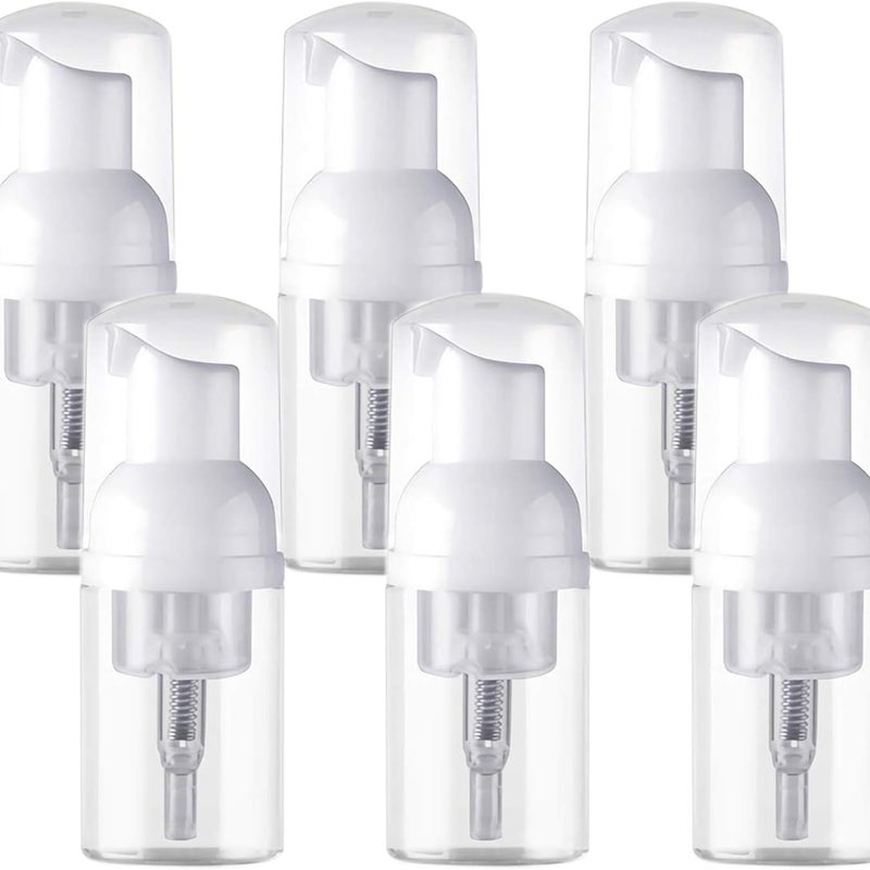 Zestaw 6 pustych butelek, w tym 3 butelki z przezroczystej pianki z tworzywa sztucznego bez BPA, nadające się do ponownego napełnienia - mini dozowni