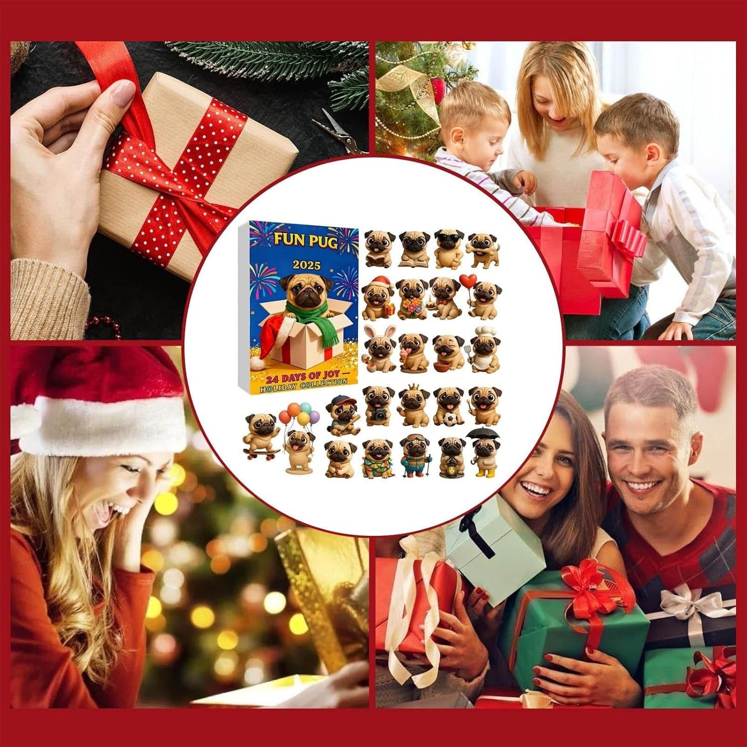Calendario dell'Avvento di Natale - Ciondolo a forma di cane in acrilico 2D, decorazione dell'Avvento di 24 giorni, ornamento natalizio - 6