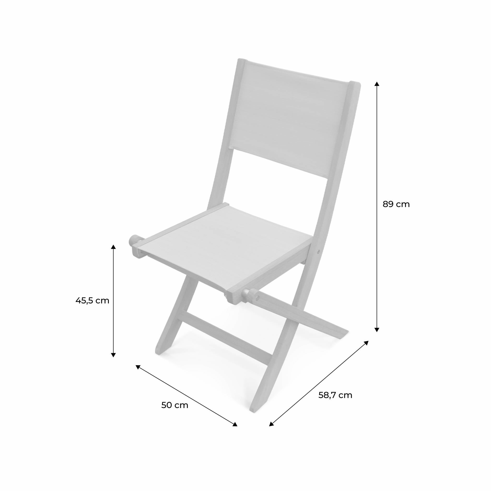 Lot de 2 Chaise de jardin pliable sans coussin Almeria en Bois Orange - 7