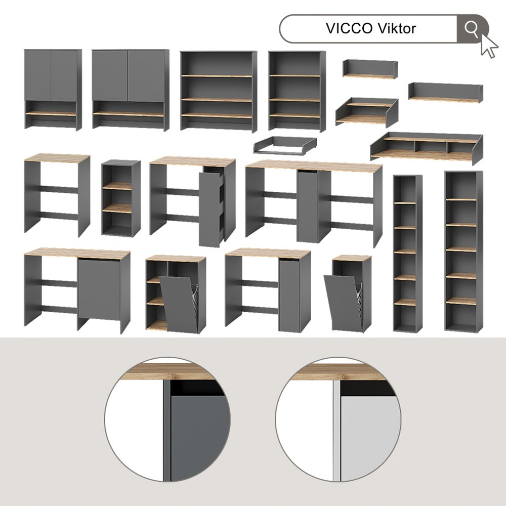 Vicco Armario para lavadora Viktor, Blanco/Roble artesanal, 159.8 x 88.2 cm con 3 compartimentos - 8