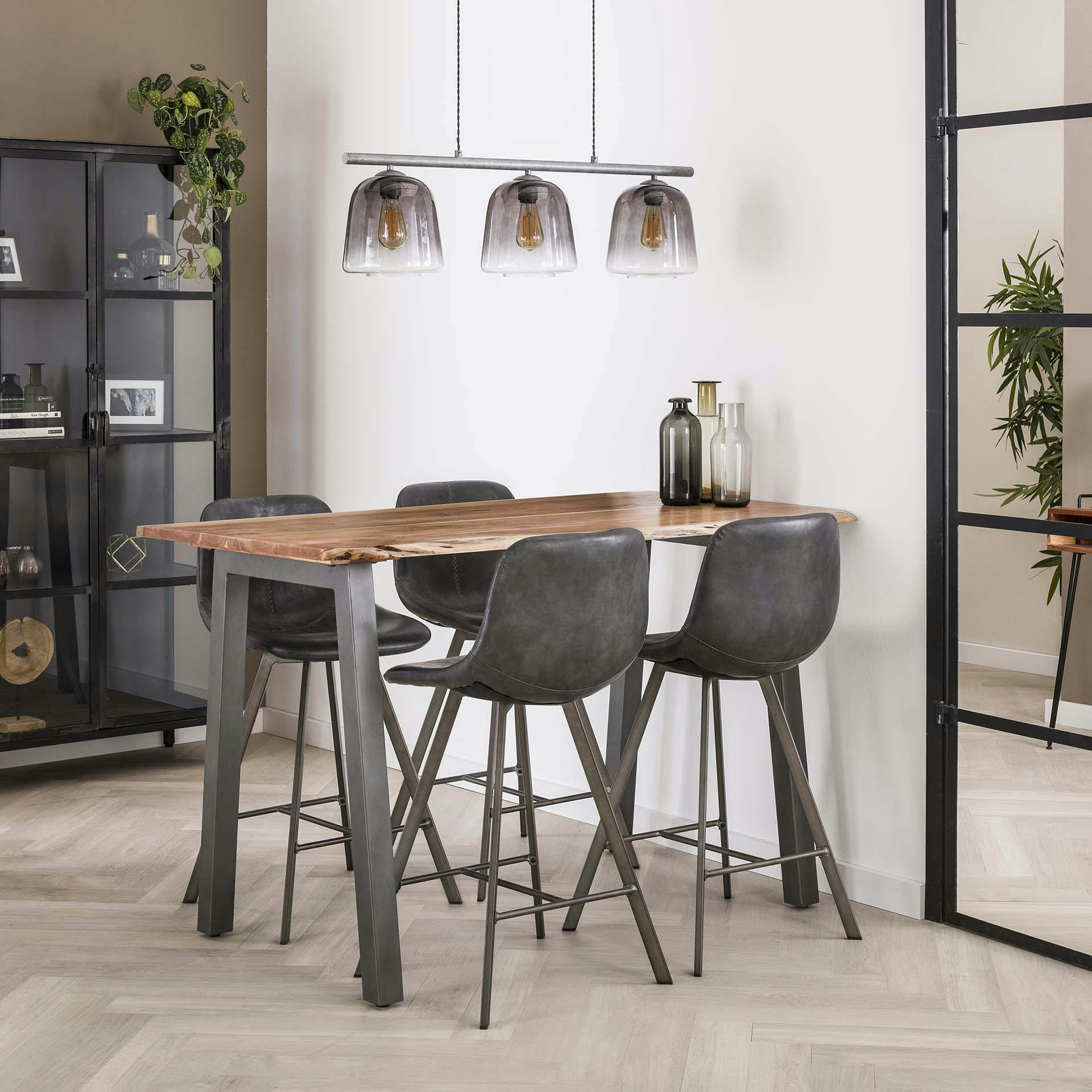 Yaheetech Table de Bar Ronde Haute avec Plateau en Bois MDF