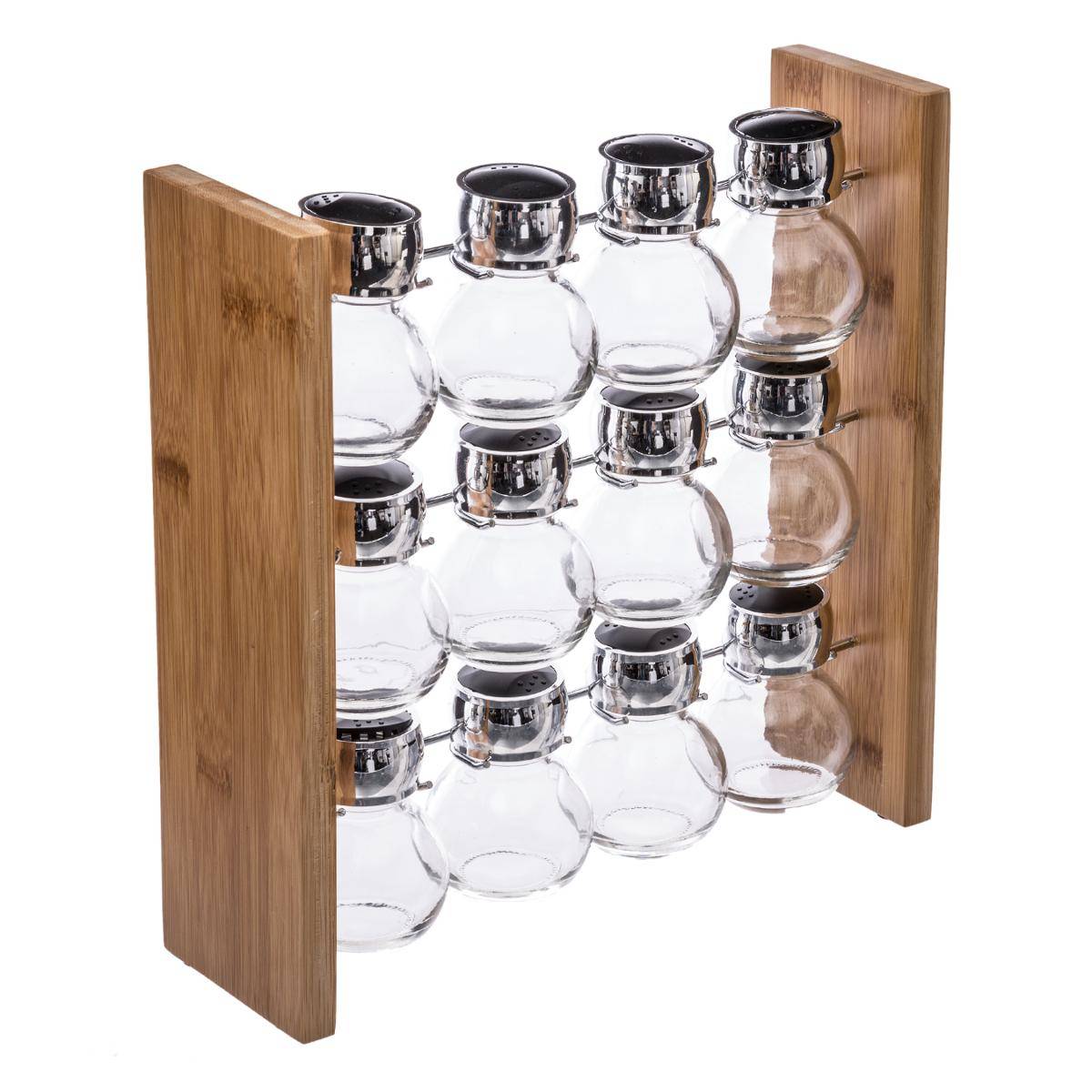 5five Supporto Girevole Per Spezie Con 12 Barattoli In Vetro Inclusi, 15x32 Cm, Porta Spezie Rotante Da Cucina - 5