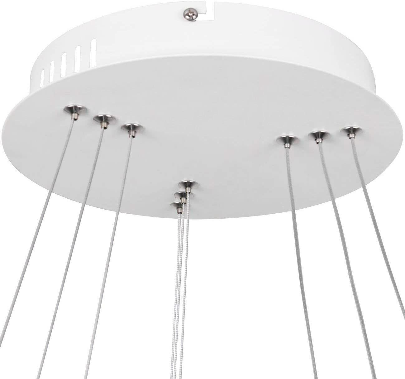 Maka lampadario Lampada da cucina soggiorno ristorante a sospensione bianco da soffitto anelli sospesi led moderno luce 48w Luce Naturale 4000K - 8