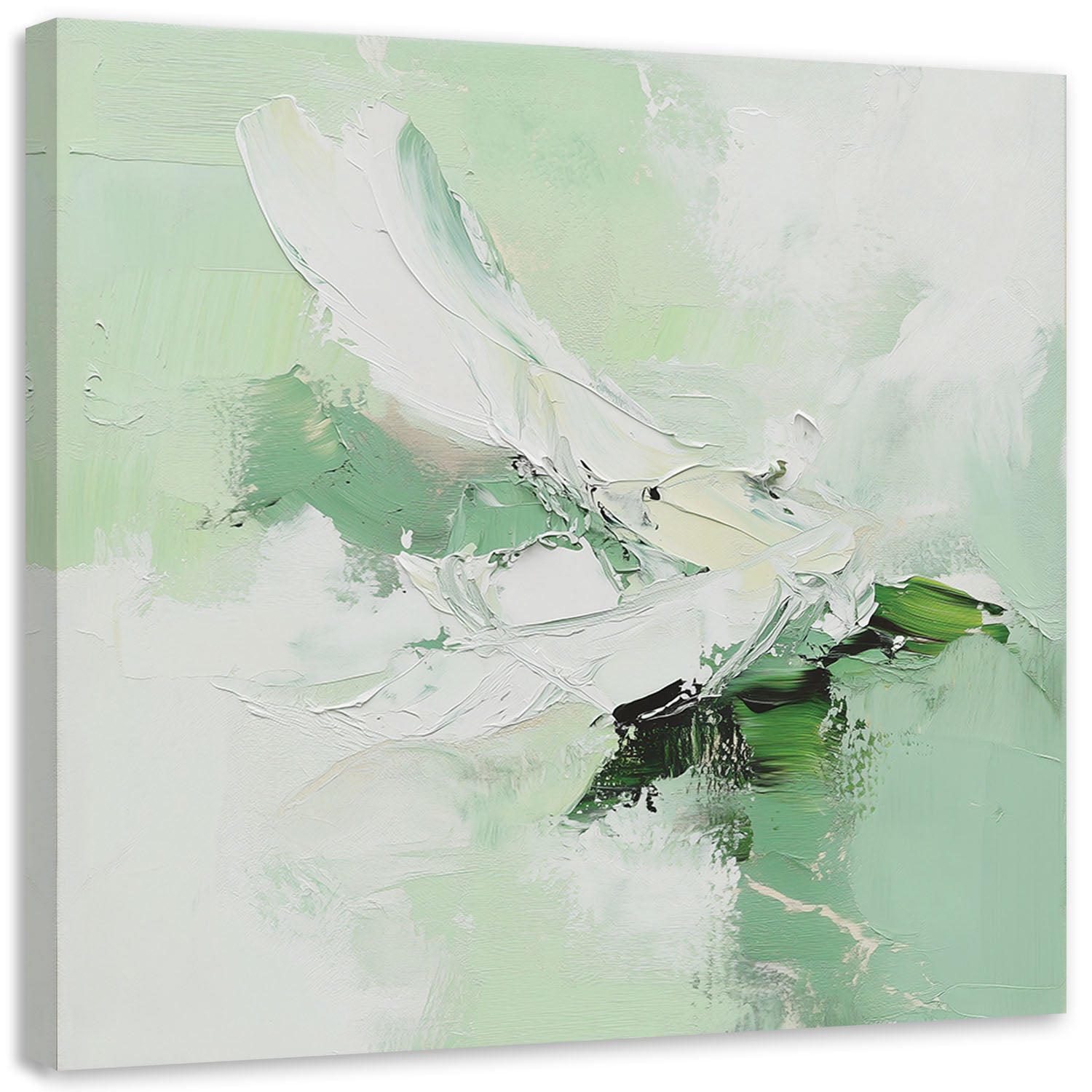Obraz na płótnie, Abstrakcja Pastelowy Miętowy Zielony 60x60