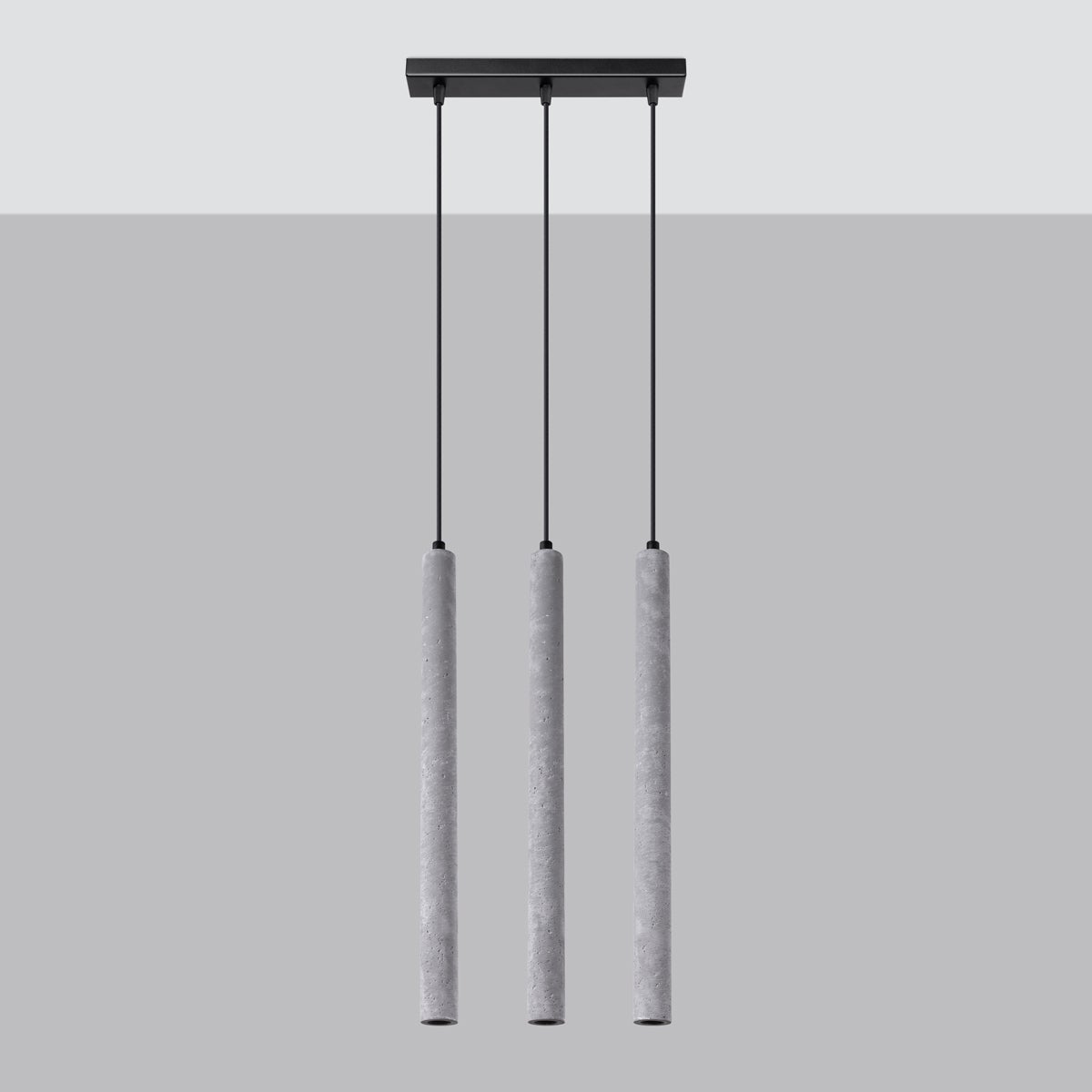 Lampa wisząca BRILL 3L beton LED 4000K - 30x3.5x110cm Sollux