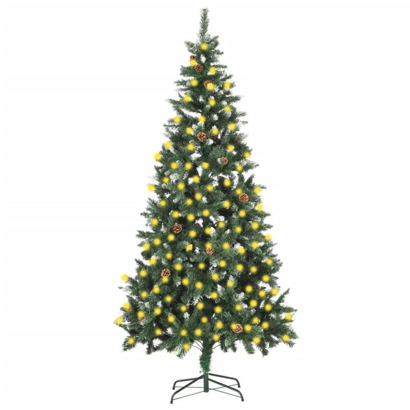 Sapin De Noël Artificiel Pré-éclairé Noir 240 Cm PVC