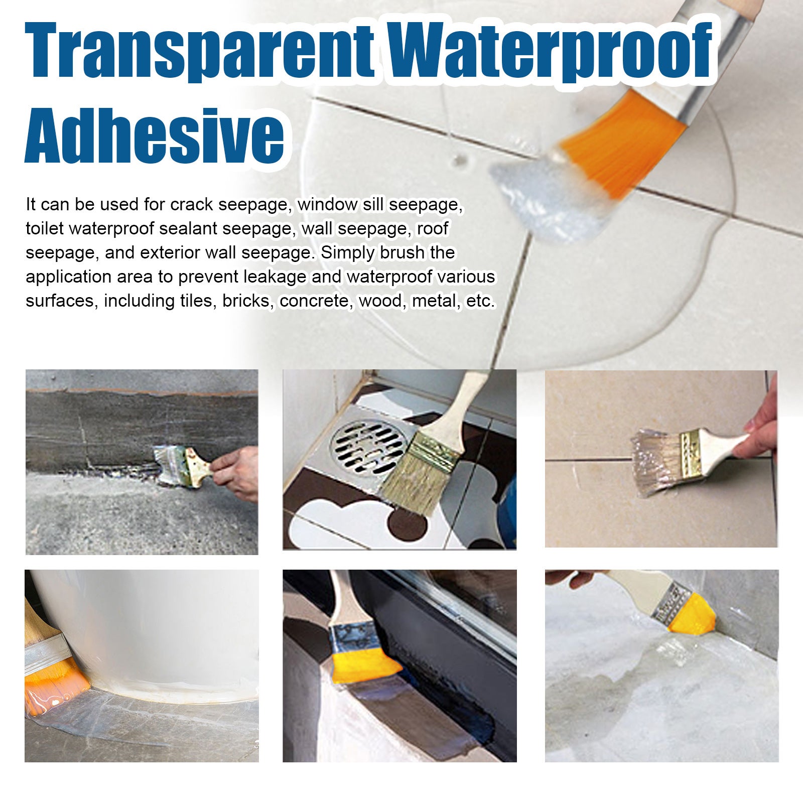 Adhesivo impermeable transparente de 100 g,sellador de aislamiento impermeable,pegamento invisible impermeable antifugas, adecuado para cocina y baño - 7