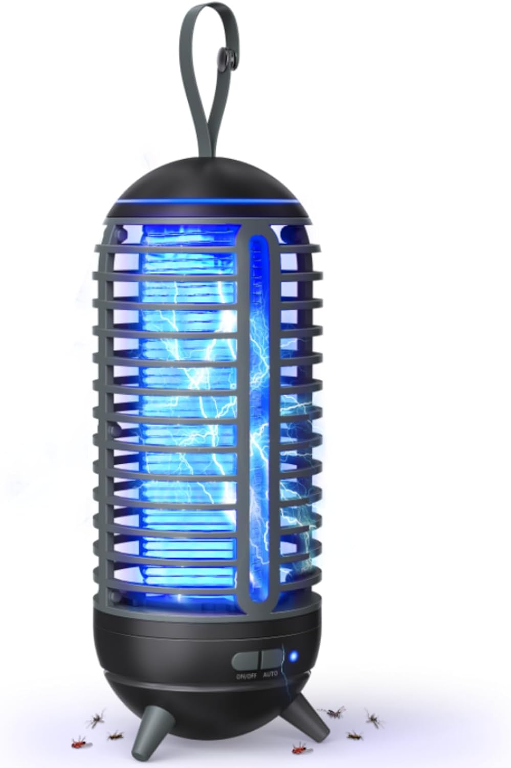 Lampa przeciw komarom UV LED 2 w 1, przenośna, 360°, cicha, ładowana przez USB, idealna do wnętrz i ogrodu, czarna