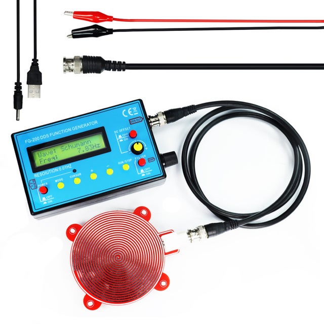 Gerador de Sinais Funcionais FG-200 DDS, Frequencímetro, Módulo Fonte 0,01 Hz–500 kHz, Ondas Senoidais, Quadradas e Dente de Serra