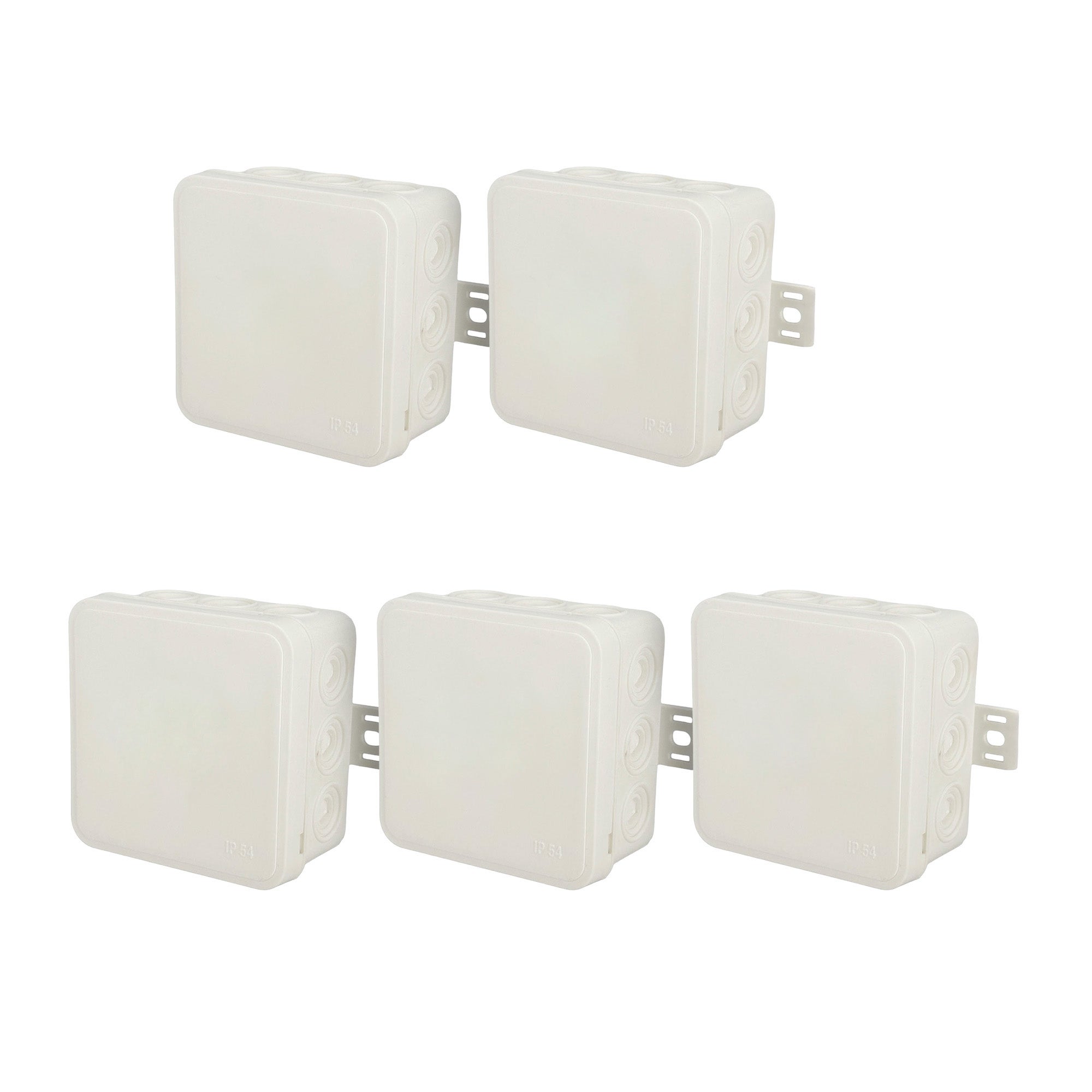 Puszka natynkowa hermetyczna elastyczna 100x100x41mm 12-wlotowa, zamknięcie "na klik" IP54 biała EDO 5 szt.