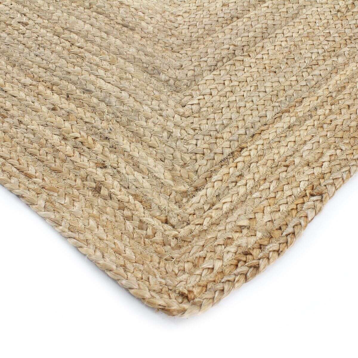 Tapis salon en jute tressé naturel artisanal 120x170 - style bohème - 3