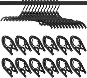Porte-Manteau Mural Pliable Aluminium 34cm Noir - Crochets 180° Pour Buanderie, Chambre, Salle De Bain