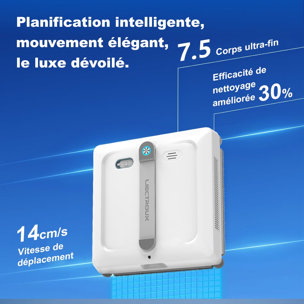 LIECTROUX S9 – Robot Laveur de Vitres Intelligent 9000 Pa, Double Brosses Rotatives, Pulvérisation 6 Voies, App & Télécommande, Vitres Avec/Sans Cadre - 9