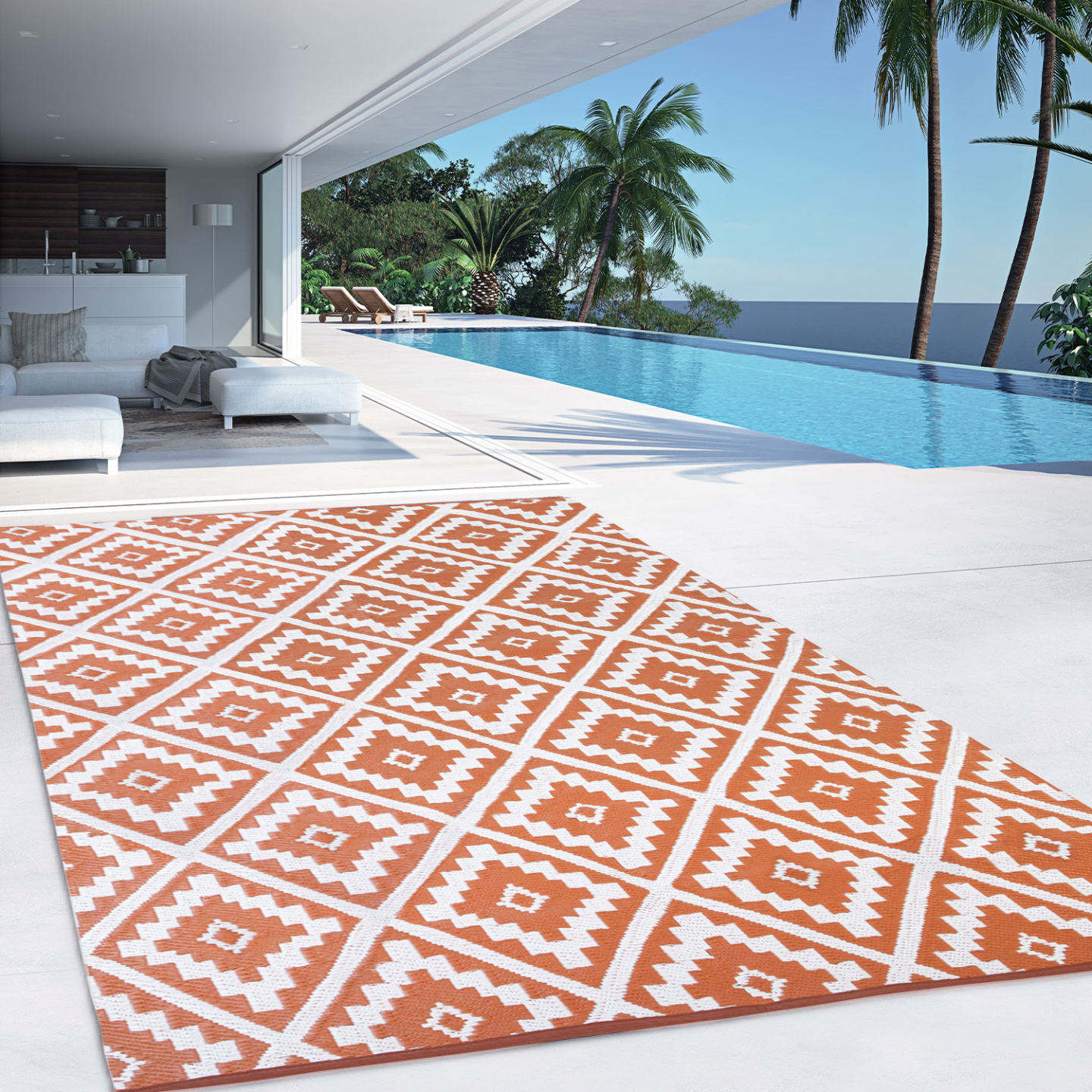 Tapis extérieur BAHAMAS terracotta 180 x 280 CM - 3
