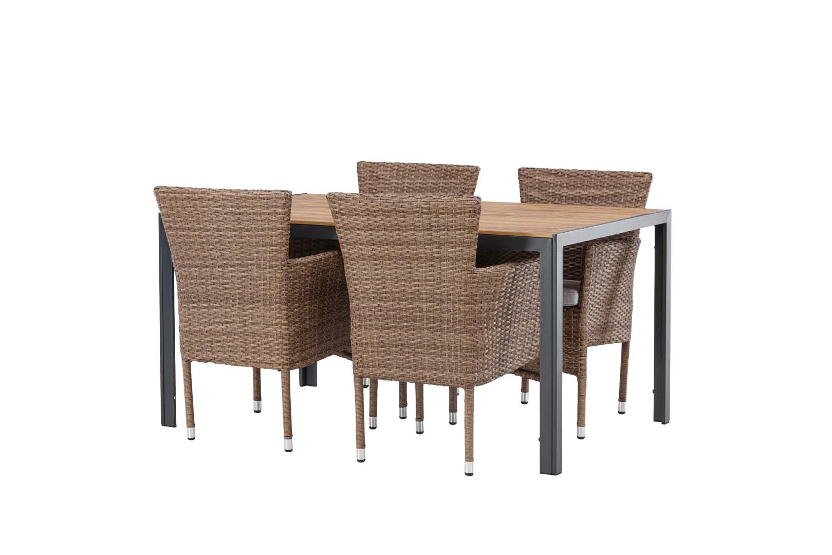 Break zestaw ogrodowy stół 90x150cm naturalny, 4 krzesła Malina naturalny.