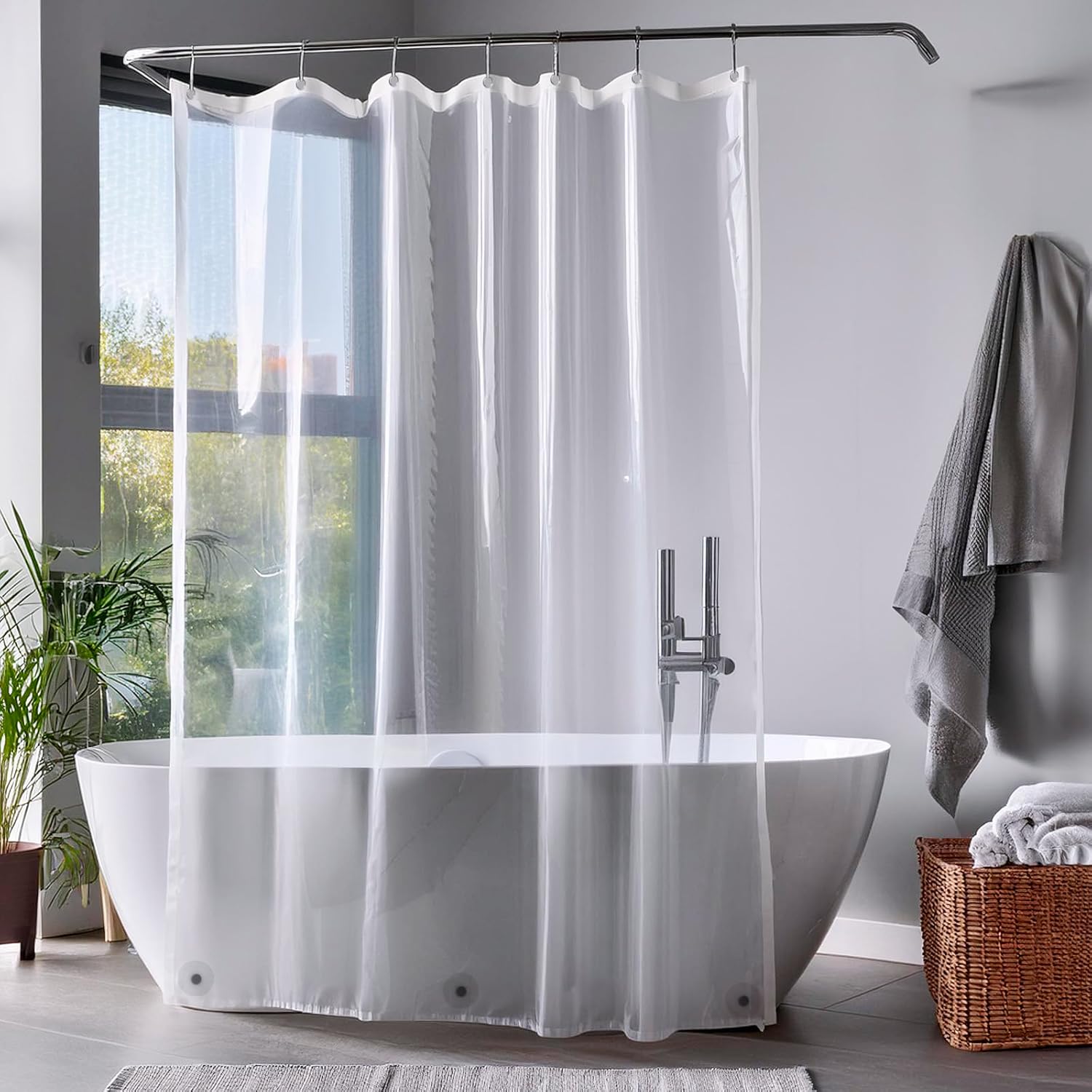 Rideau Douche 180x180 Cm Premium PEVA Oeillets Inoxydables rideau-douche-180x180-cm-premium-peva-oeillets-inoxydables
