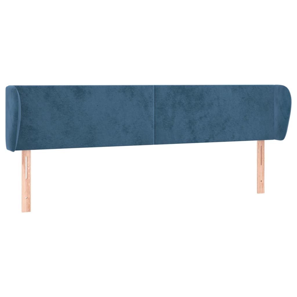 Maison Exclusive - Tête de lit avec oreilles Bleu foncé 163x23x78/88 cm Velours - 2