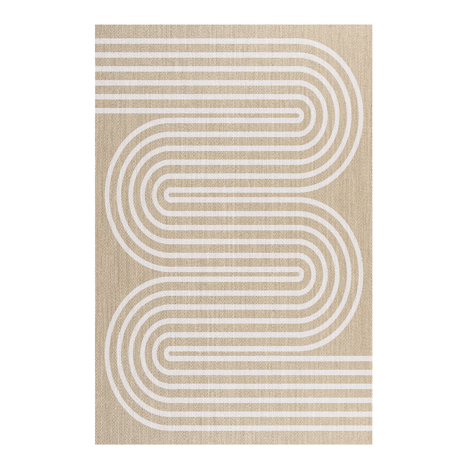 Alfombra vinilica premium de alta gama, alfombras de habitacion lavable antideslizante y resistente olas blanca 120x180 cm