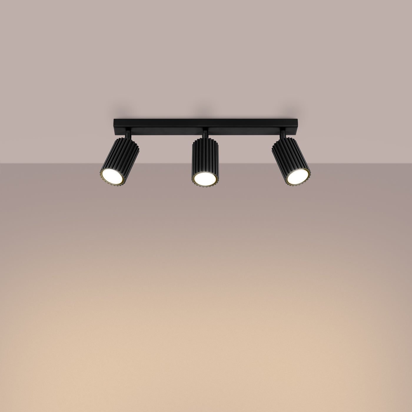 Plafon GLOOW 3L czarny LED 3000K - 45x6.5x16.5cm Sollux
