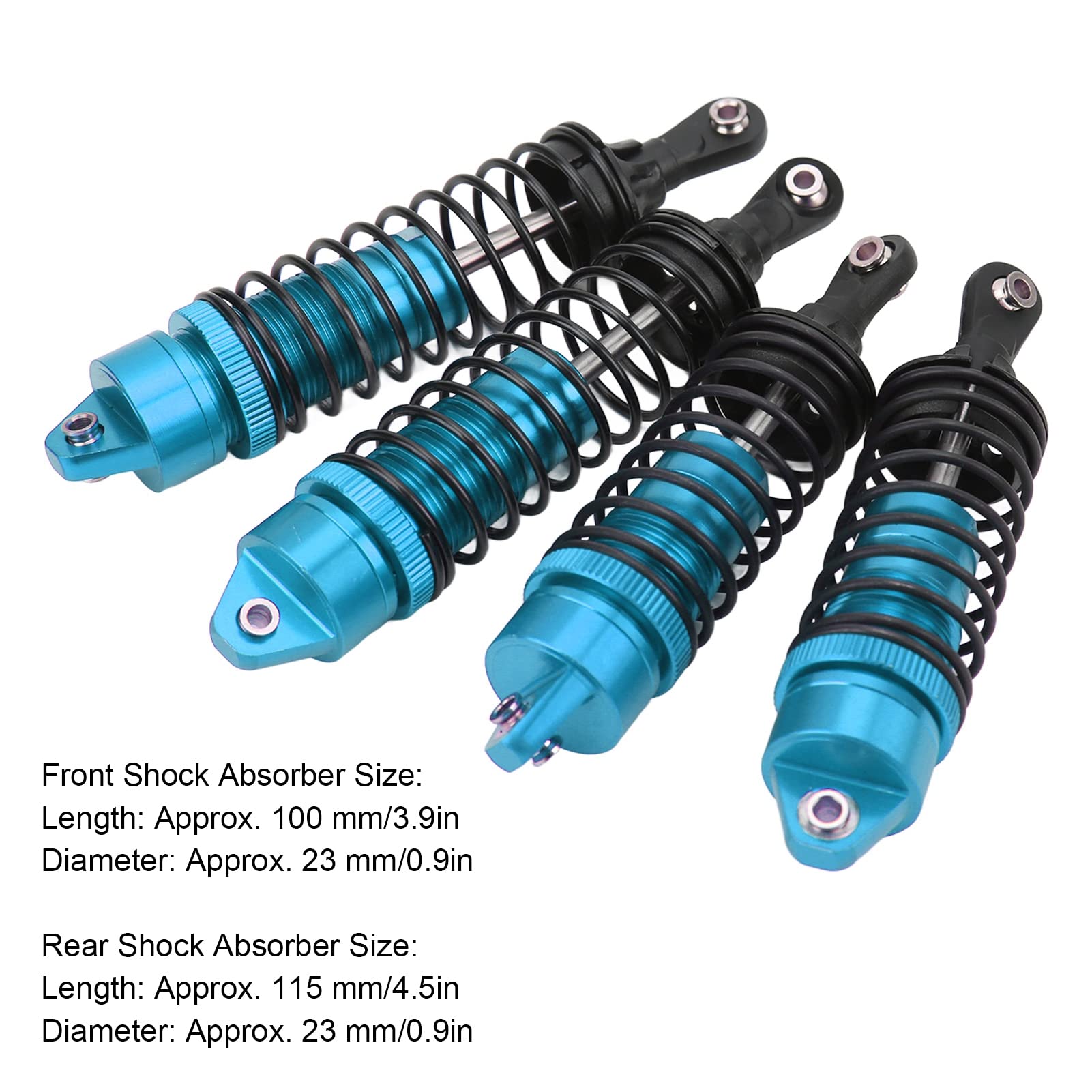 Set di ammortizzatori RC Professionali in lega di alluminio RC Car Set di ammortizzatori anteriori e posteriori per auto RC 1/10 (blu) - 7