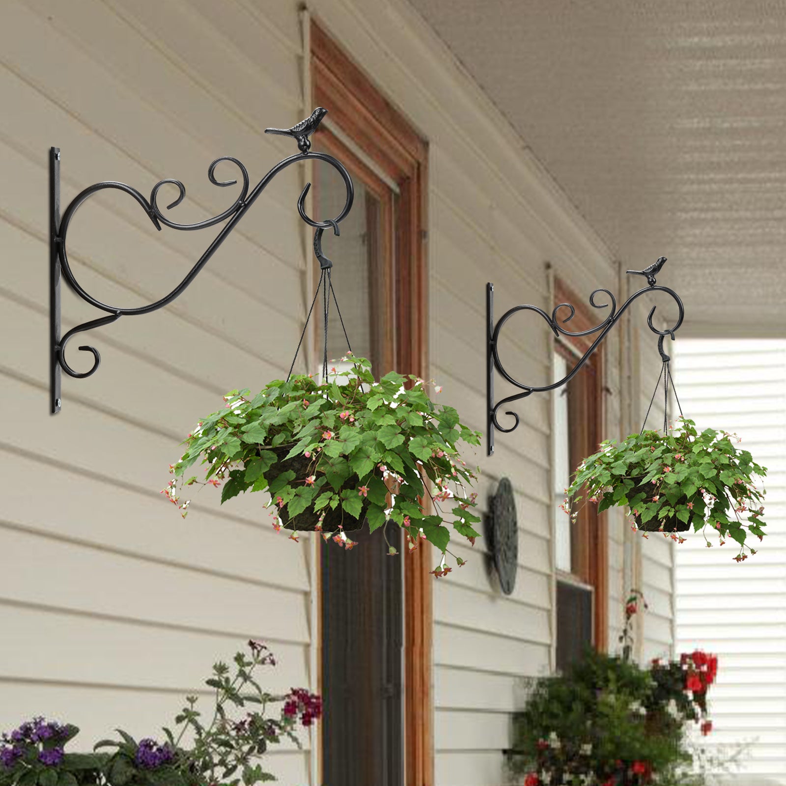 Crochet de suspension pour plantes Support Feuille 4x Crochet de jardinière murale en fer forgé Suspension de pots de fleurs pour salon Balcon - 7