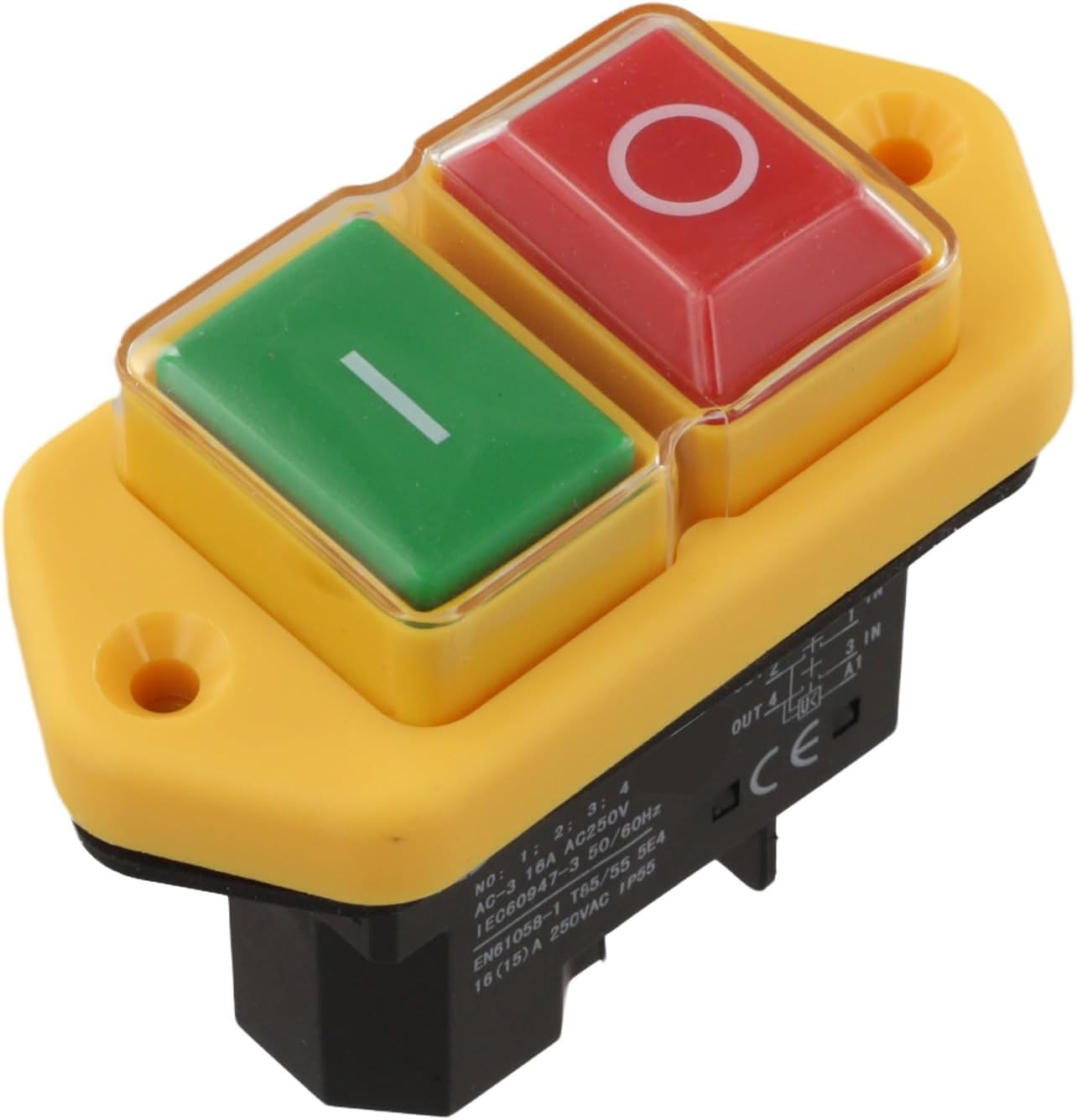 Interrupteur à bouton-poussoir YH02-A 250V 16A Interrupteur ...