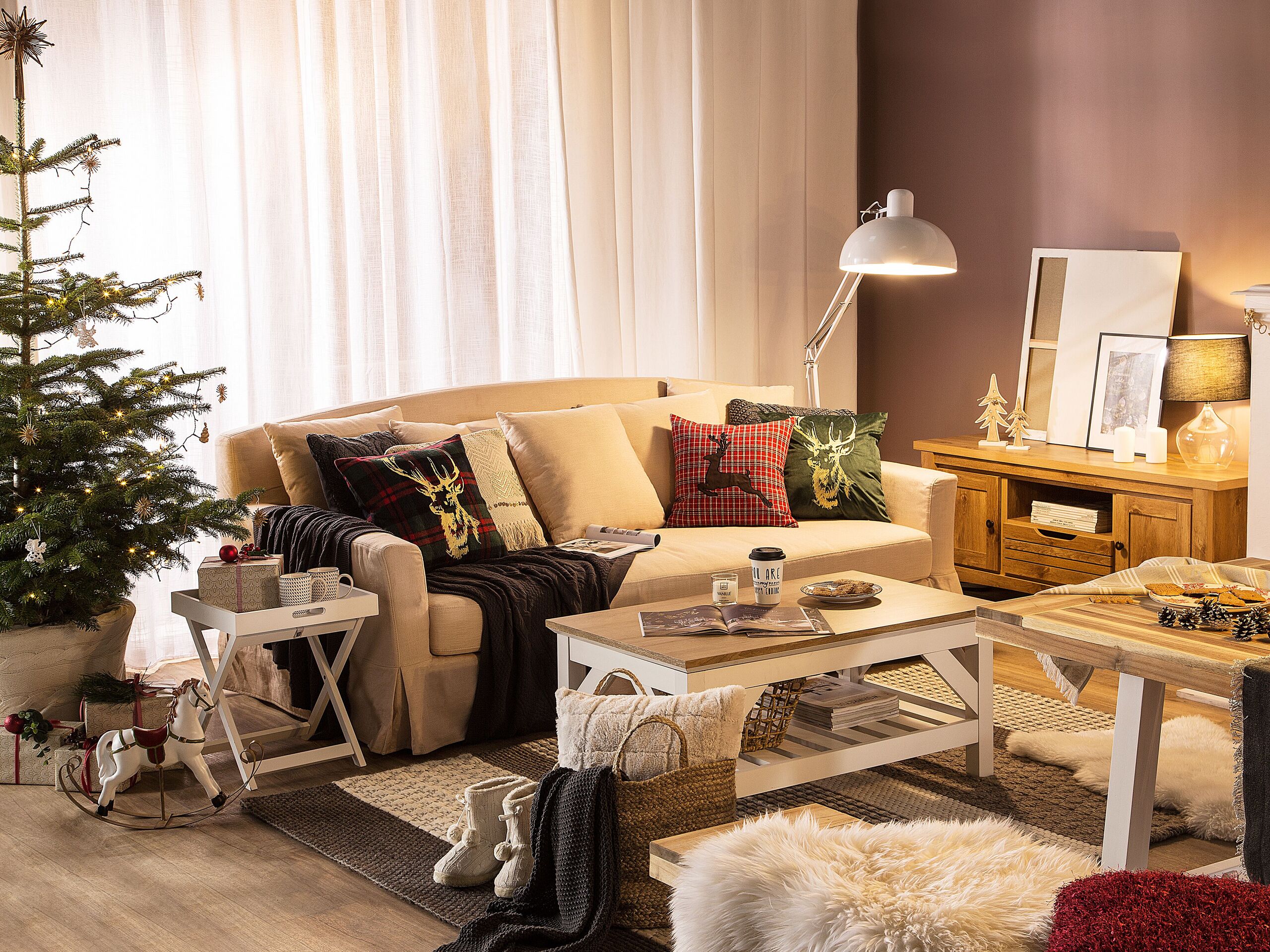 Set di 2 cuscini COMET 45 x 45 cm Rosso scuro Modello natalizio - 4