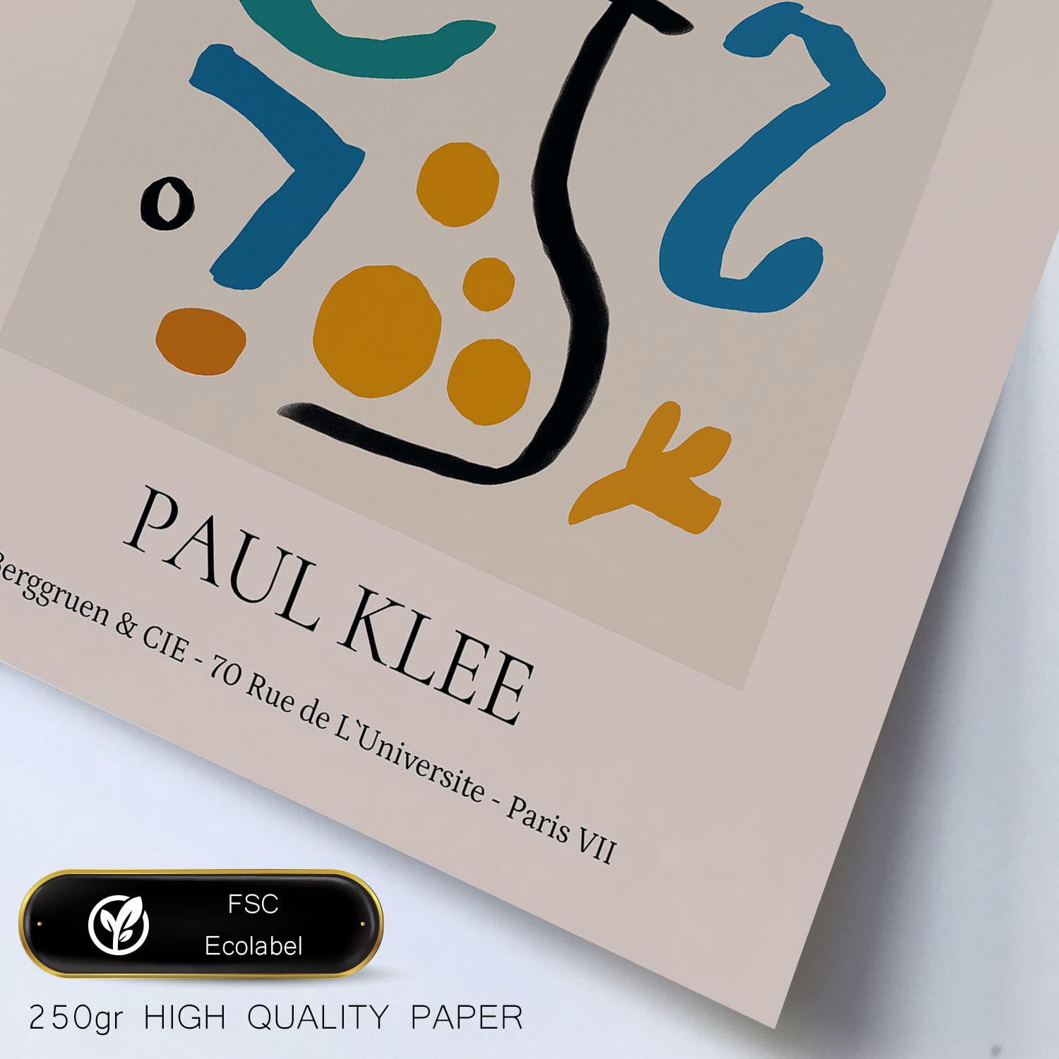 Set de 6 posters de modernismo. coleccion de láminas con estetica collage para la tamanos a3 y a4 con marco madera clara