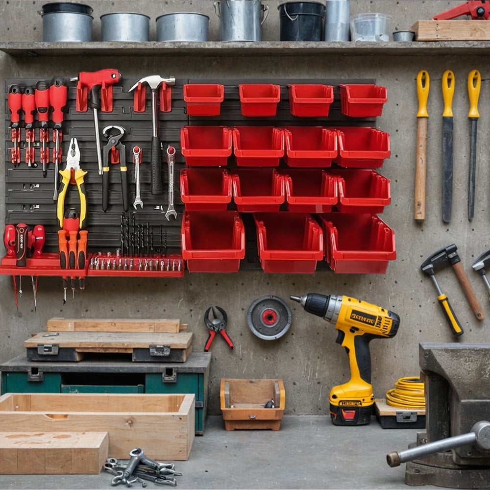 Suporte para ferramentas com 39 peças, parafusos e porcas, suporte para pregos, suporte para chaves (exceto ferramentas) - 8