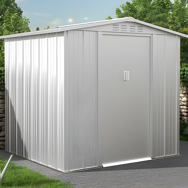 Wiata ogrodowa LINUS ze stali galwanizowanej w kolorze szarym – 3,73 m²