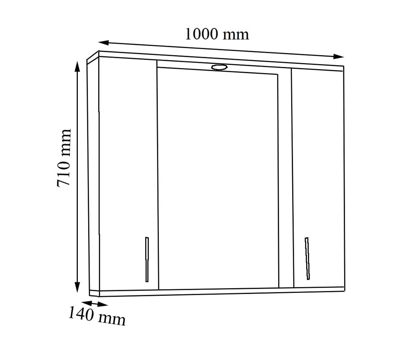VCM Armoire de toilette Silora Blanc H. 71 x B. 100 x T. 14 cm - 3
