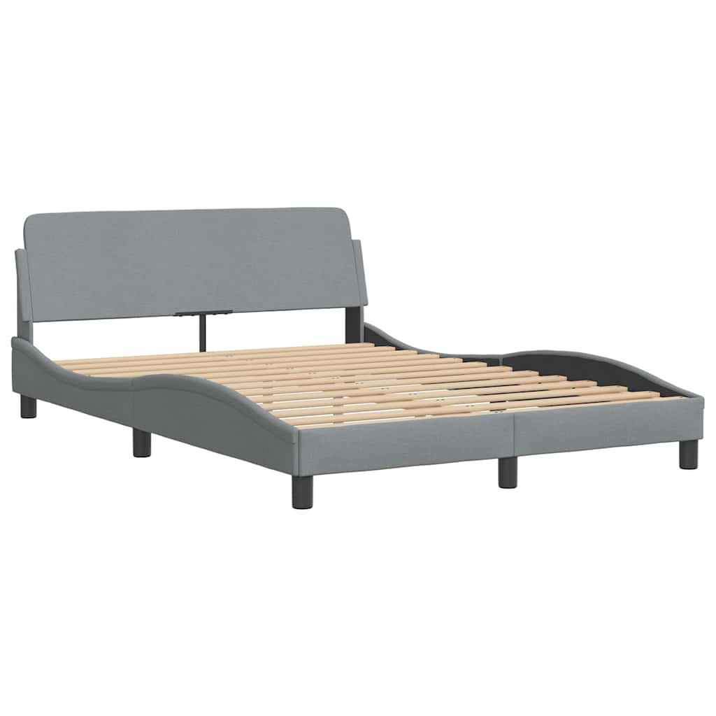 Cadre de lit sans matelas gris clair 120x200 cm tissu - 7