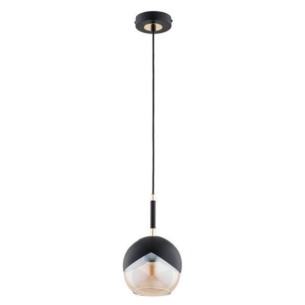 Lampa wisząca Prada czarno-złota 1xE27x15W minimalistyczna wym: 85 x 15 x 15 cm metal Alfa