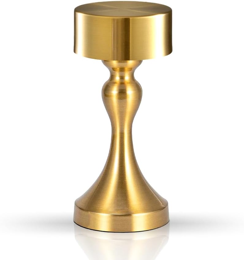 Przenośna metalowa lampa stołowa LED, sterowanie dotykowe 3 kolorami, ładowalna, 3 poziomy jasności, idealna do dekoracji sypialni