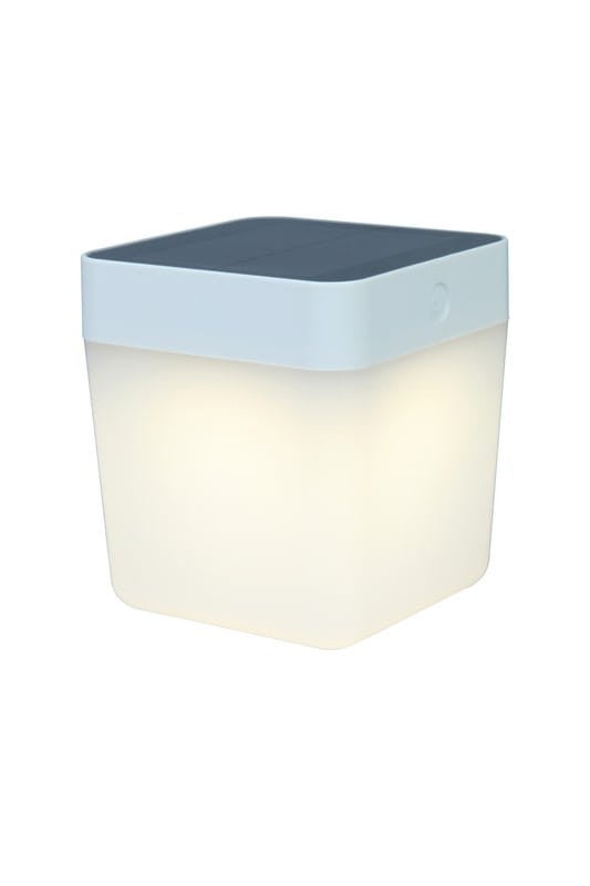 Lampa stołowa solarna LED TABLE CUBE 1W 3000K 100lm tworzywo sztuczne biała wym:13,3x12x12cm IP44 Lutec
