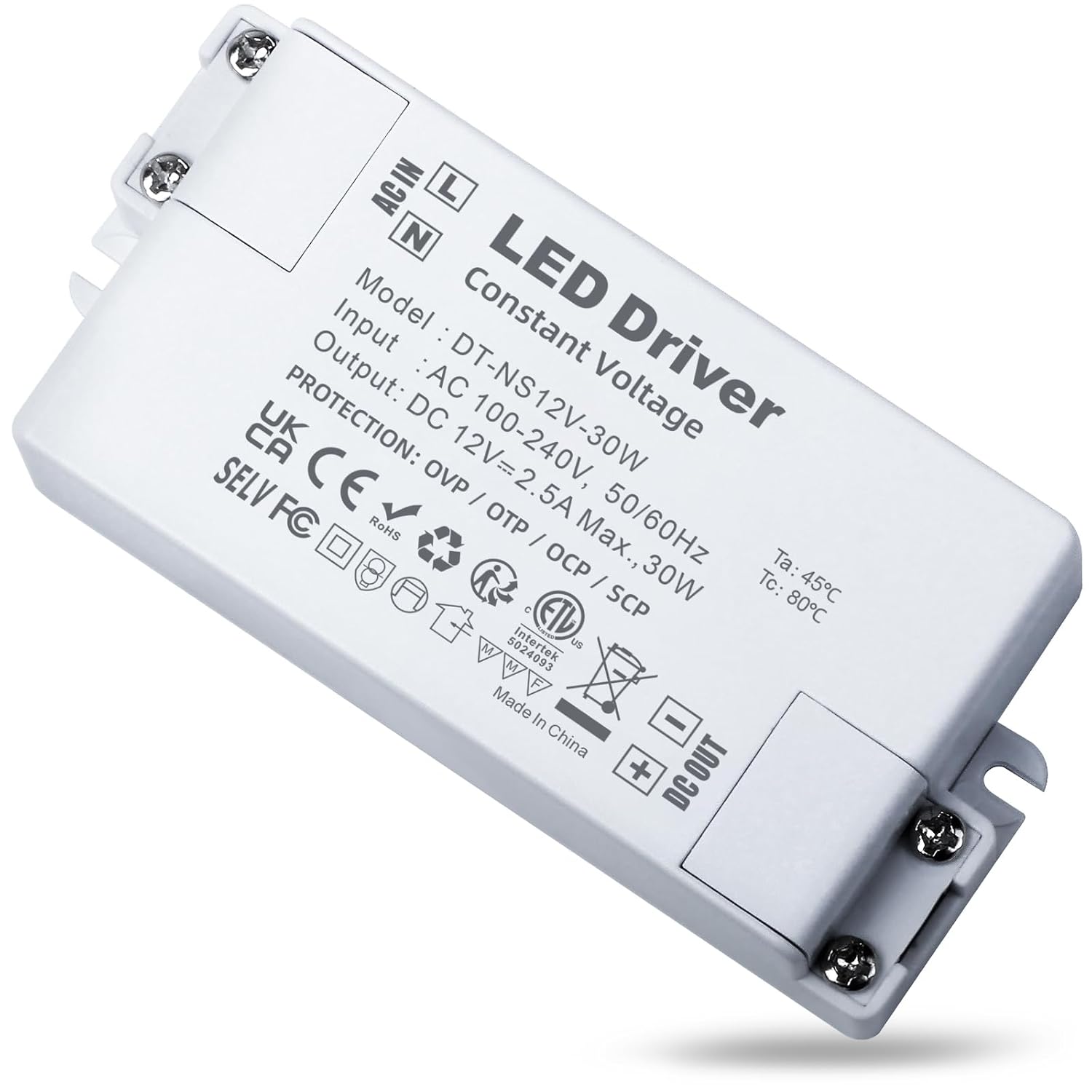Transformateur LED 12V 150W IP67 Étanche - Alimentation Stable Pour Bandes LED, Spots, Lèche-Murs Extérieur & Intérieur