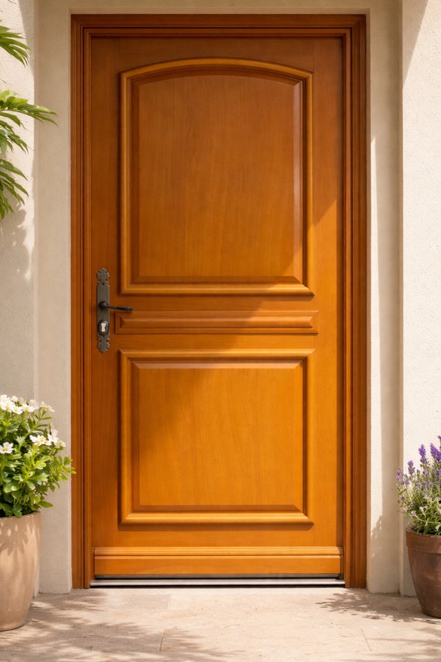Porte D'entrée Bois Pleine Garnier, H215 X L90 Cm Côte Tableau, P.droit Gd Menuiseries