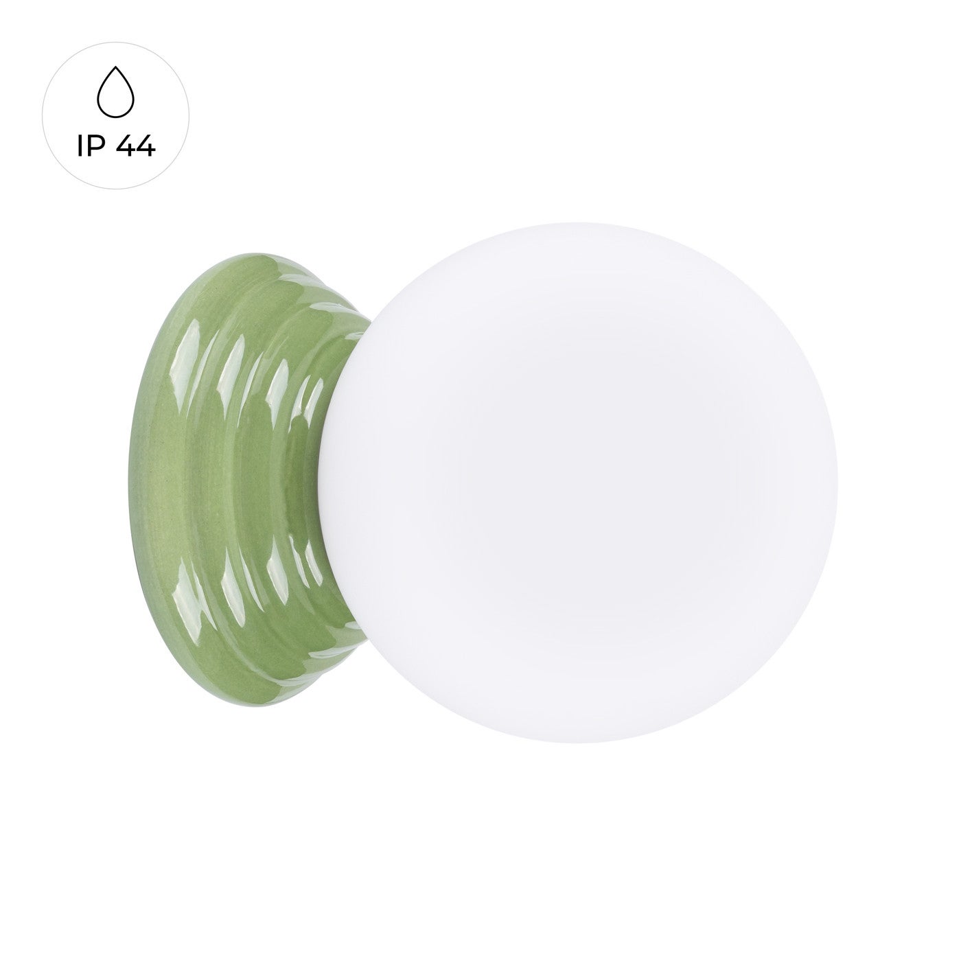 Kinkiet ścienny ceramiczny szkliwiony ZORI zielony oliwkowy 1xG9x15W ceramika / gips wym:12x12x16cm IP44 Sollux Lighting - 2