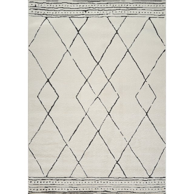 LIVABLISS Tapis Berbère Ethnique Ivoire/Noir 200x275