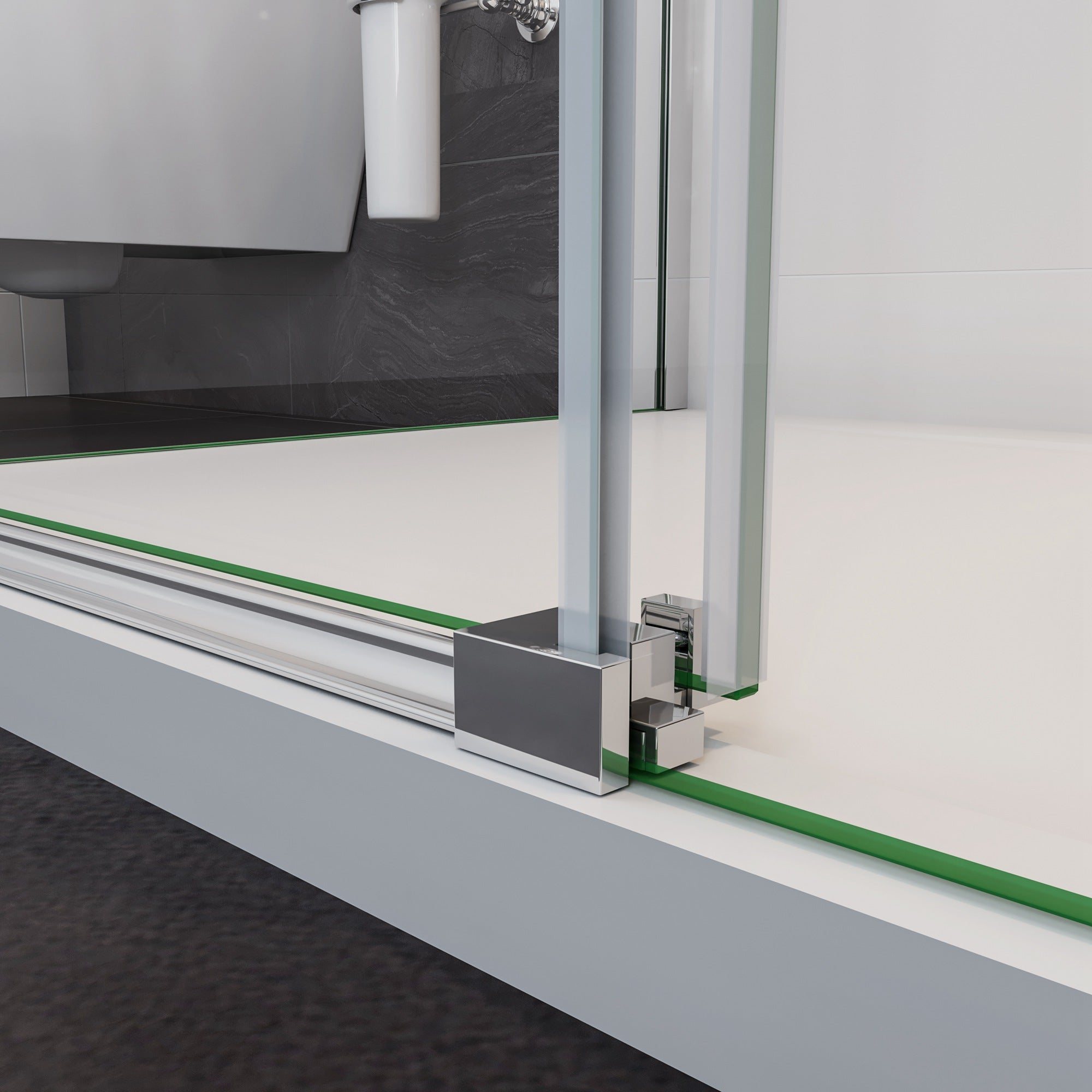 Box Doccia Angolare alto 195 cm Porta Scorrevole 140x90cm Vetro Temperato Trasparente 8 mm Anticalcare Telai in Alluminio Cromato Lucido - 7