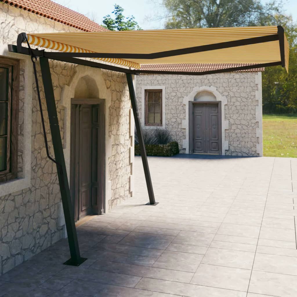 Tenda da sole retrattile manuale con LED color crema 4,5x3 m | Leroy Merlin