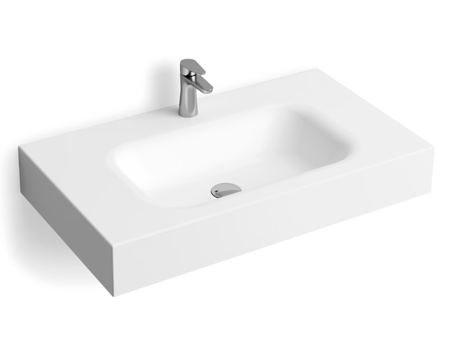 Lavabo rectangular de resina modelo lazio medidas 91x46 cm en resina