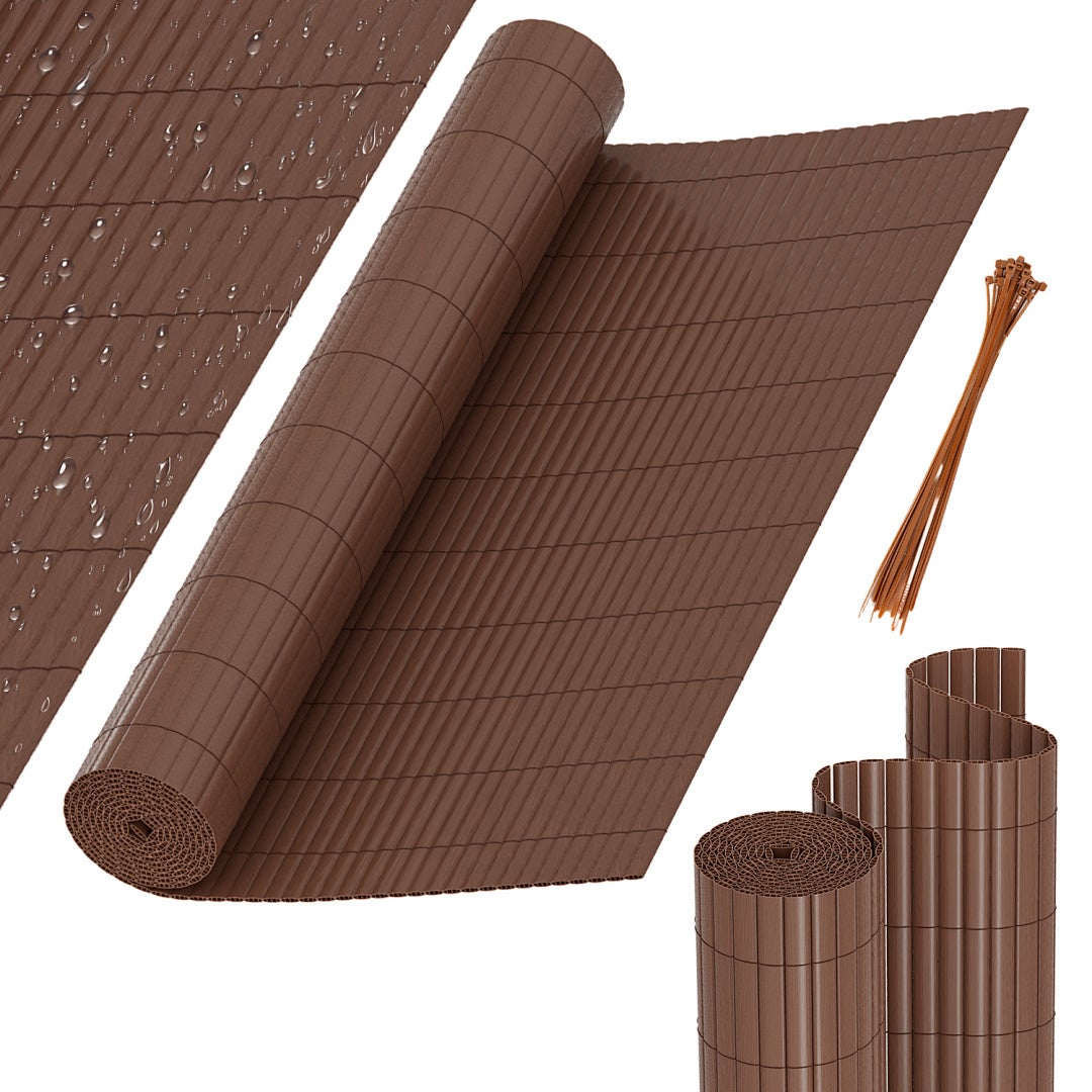 Solidna mata PVC – Zewnętrzna osłona prywatności do ogrodu, tarasu i ogrodzenia Brązowy 80 x 800cm