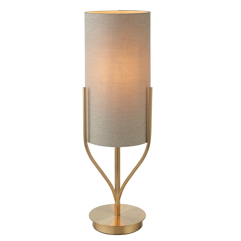 Lampa stołowa FRASER satynowa mosiężna 1xE27x20W metal wym:60x20x20cm IP20 Endon