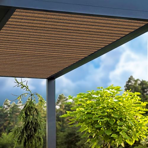 Toile d'ombrage marron épaisse 2x3m résistante aux UV, écran de confidentialité pour jardin et terrasse - 6