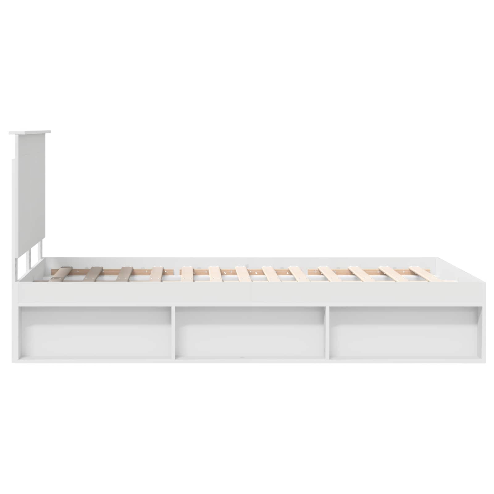 Cadre de lit blanc 120 x 200 cm en pin massif - 8
